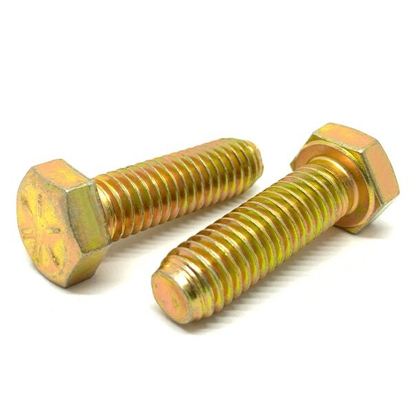 Boltsandnuts.Com Grade 8, 7/8"-9 Hex Head Cap Screw, Zinc Yellow Steel, 2 in L 87C200HCS8Y-1 - main